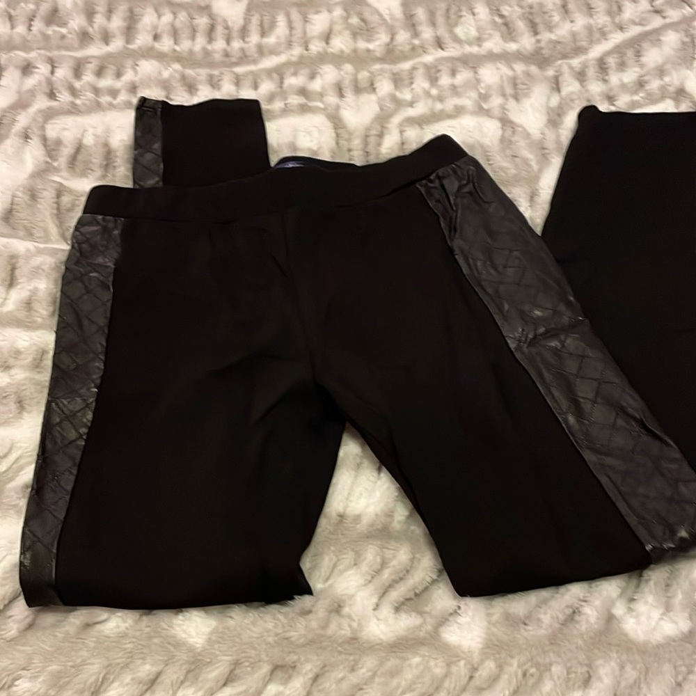 Leggings with Leather Trim